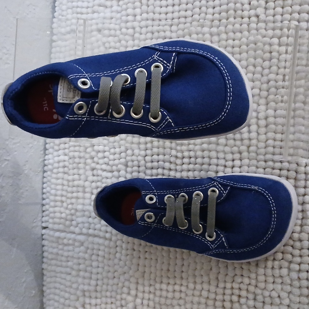 Kids Blue Canvas Sneakers - Casual Slip-On Style